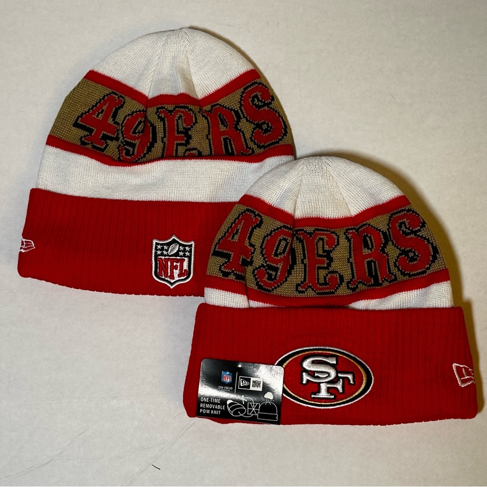 San Francisco 49ers New Era NFL Beanie On Field Knit Cap Unisex OSFA Nin…